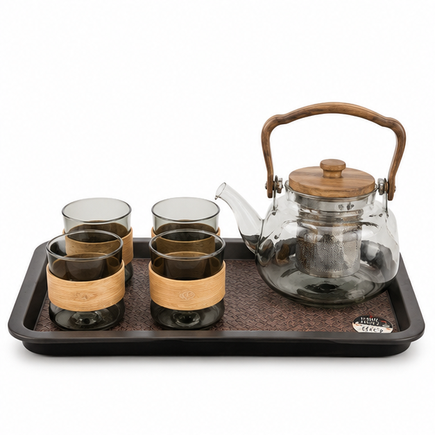 Glass Teapot with Tea Cups Serving Set (YM2395)