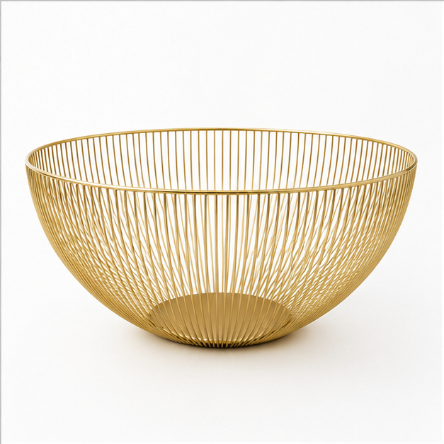 Gold Metal Fruit Serving Basket (YM1011)