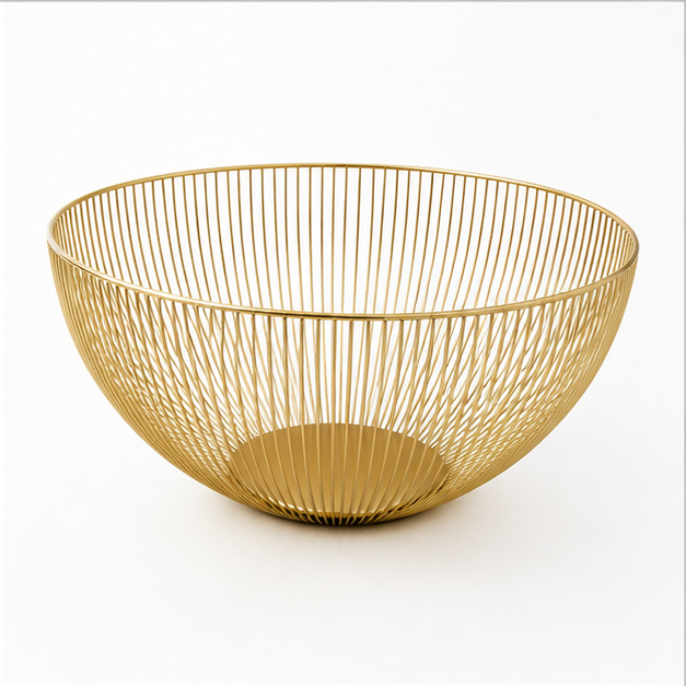 Gold Metal Fruit Serving Basket (YM1011)