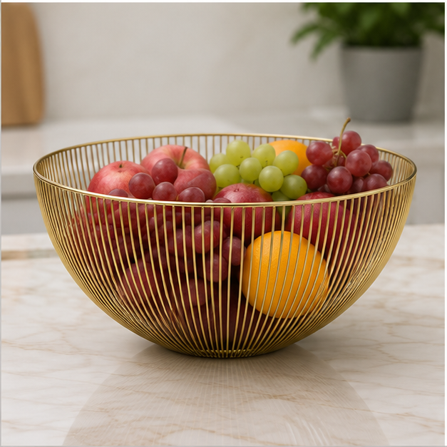 Gold Metal Fruit Serving Basket (YM1011)