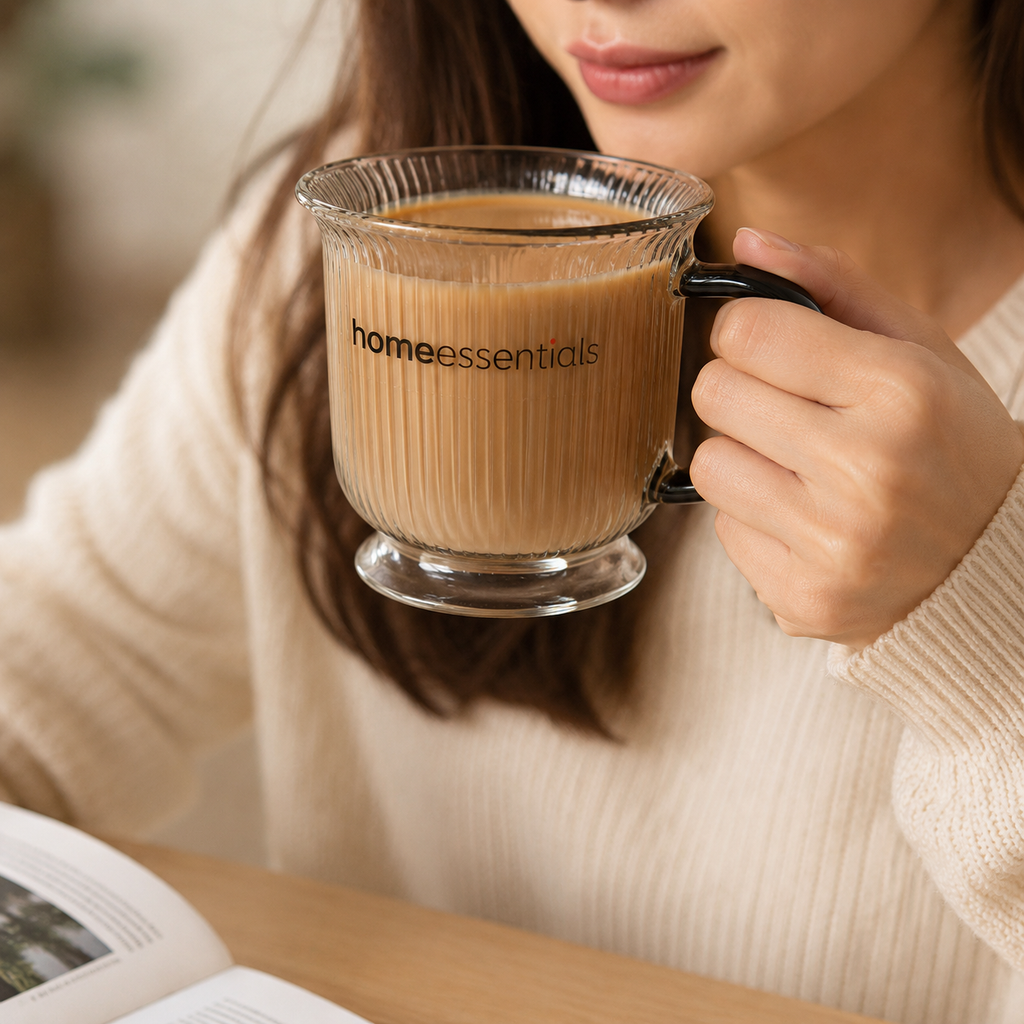 Ribbed Glass Coffee Mug(YM1693)