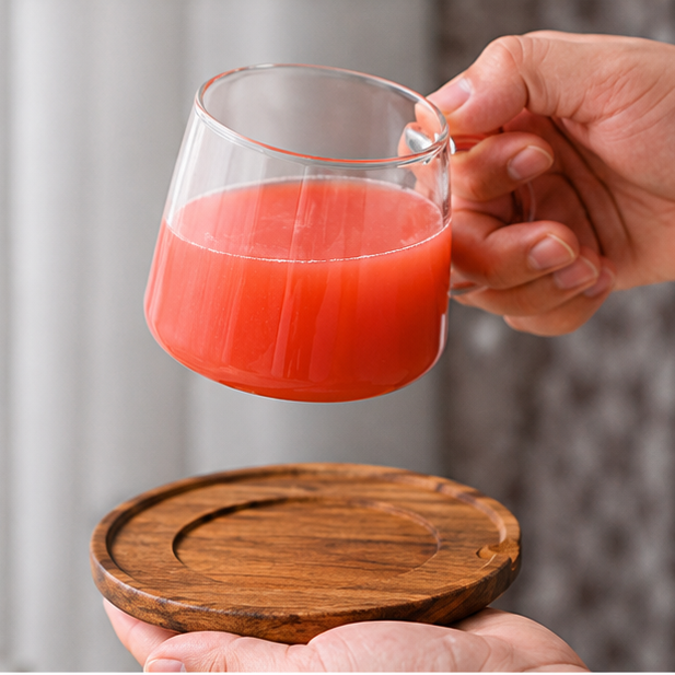 Premium Glass Cup for Tea, Coffee & Beverages (YM2428)
