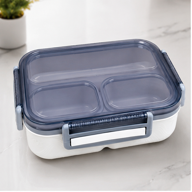 White Kids Lunch Box for School & Travel (YM687)