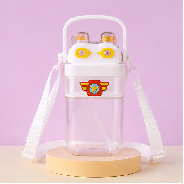 White Kids Water Bottle with Sipper (YM508)