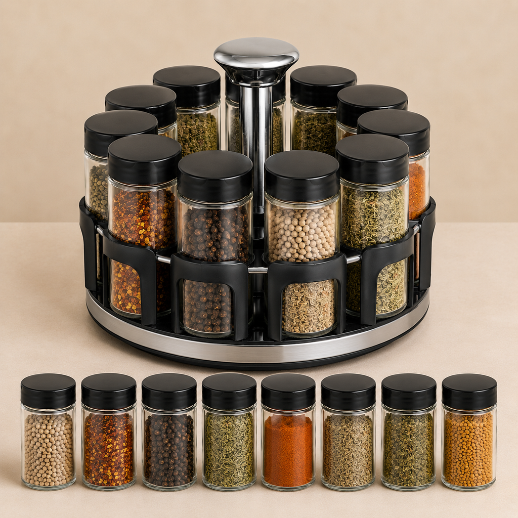 Spice Sphere Glass Seasoning Organizer Set (YM064)