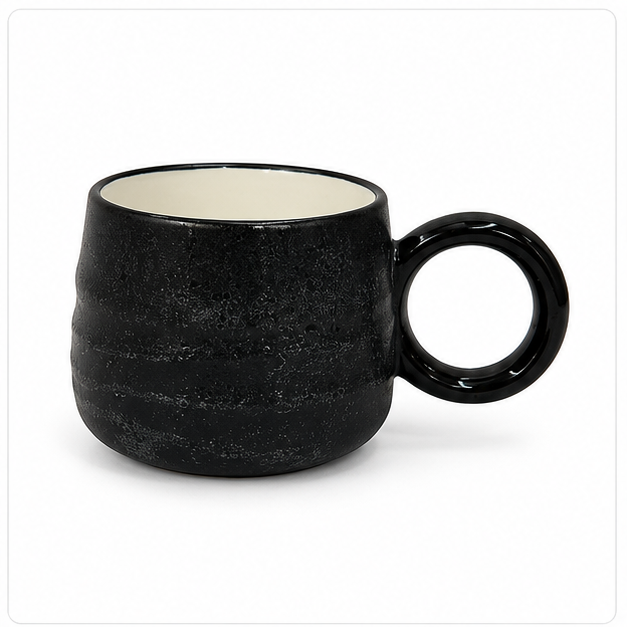 Black Ceramic Tea & Coffee Cup (YM460)