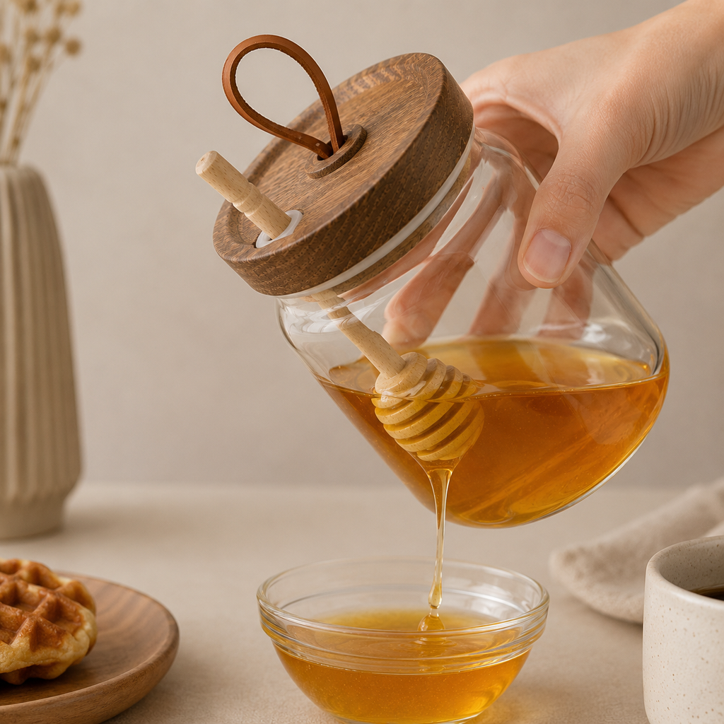 Glass Jar with Wooden Dipper(YM2466)