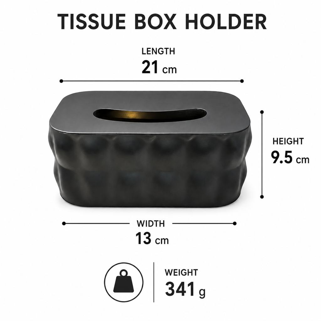 Matte Black Tissue Box Holder(YM2713)