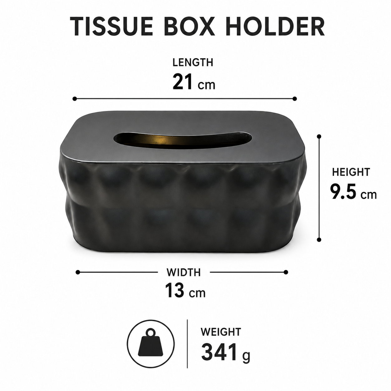 Matte Black Tissue Box Holder(YM2713)