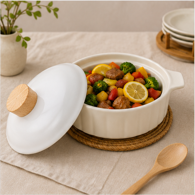 White Insulated Casserole for Food Serving (YM606)