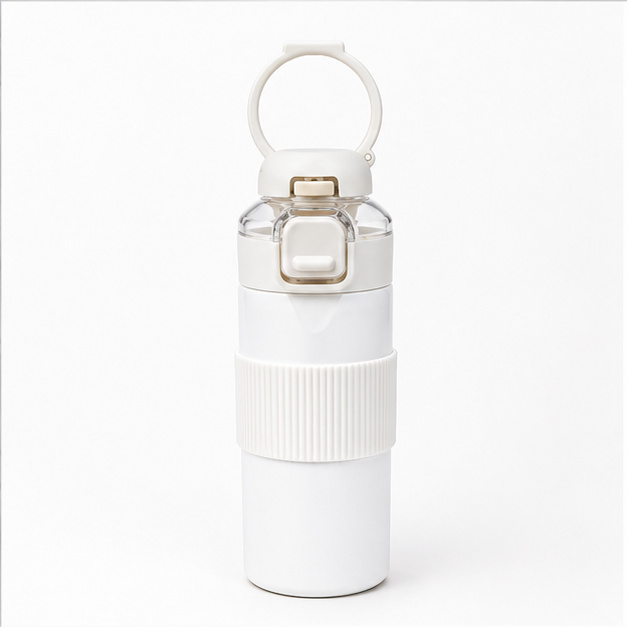 700ml White Insulated Stainless Steel Water Bottle