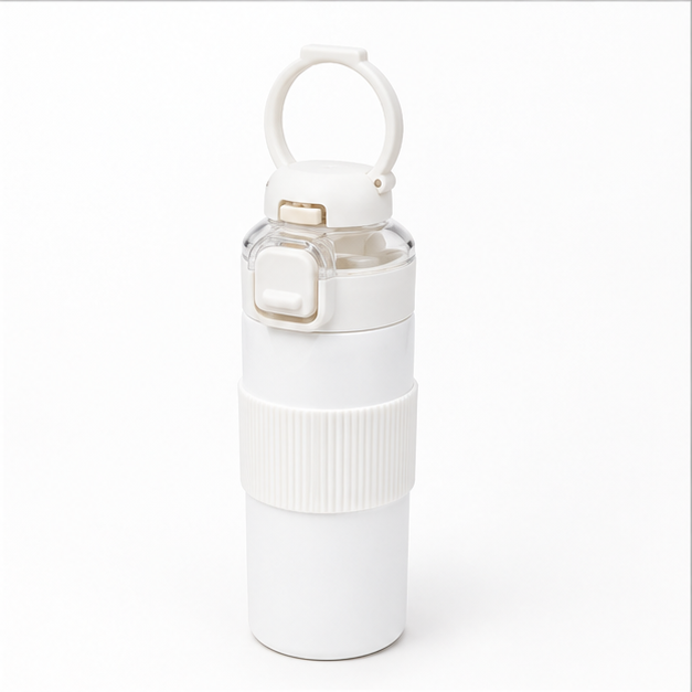 700ml White Insulated Stainless Steel Water Bottle