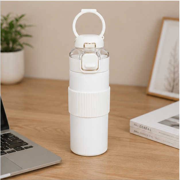 700ml White Insulated Stainless Steel Water Bottle