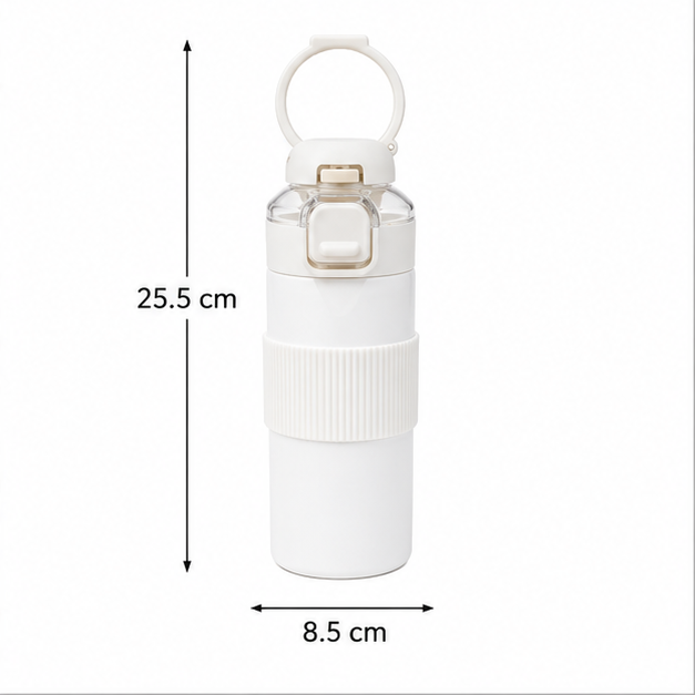 700ml White Insulated Stainless Steel Water Bottle