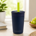 Insulated Tumbler with Straw Dark Blue (YM048)