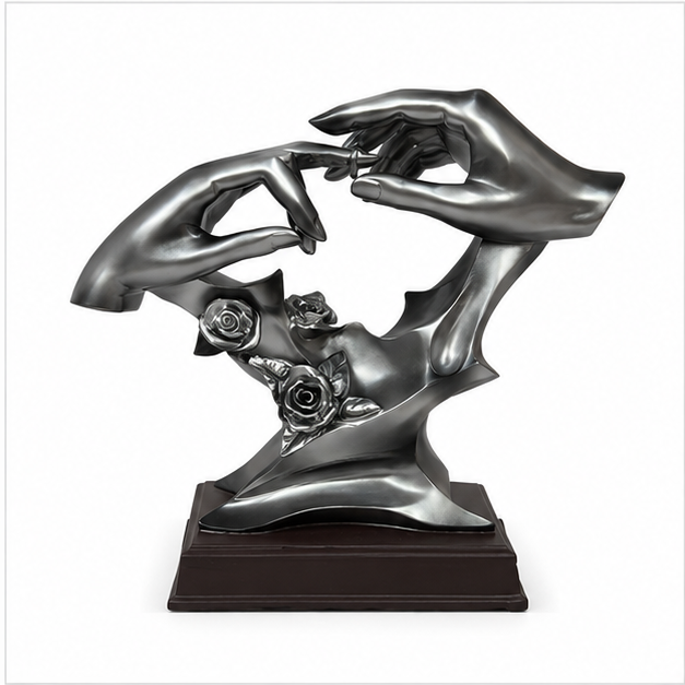 Abstract Hands Decorative Figurine Silver (YM2301)