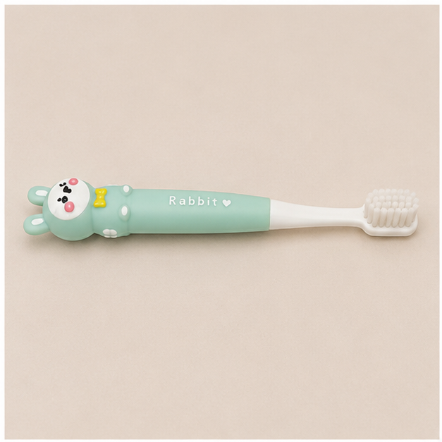 Green Kids Toothbrush with Rabbit Design (YM774)