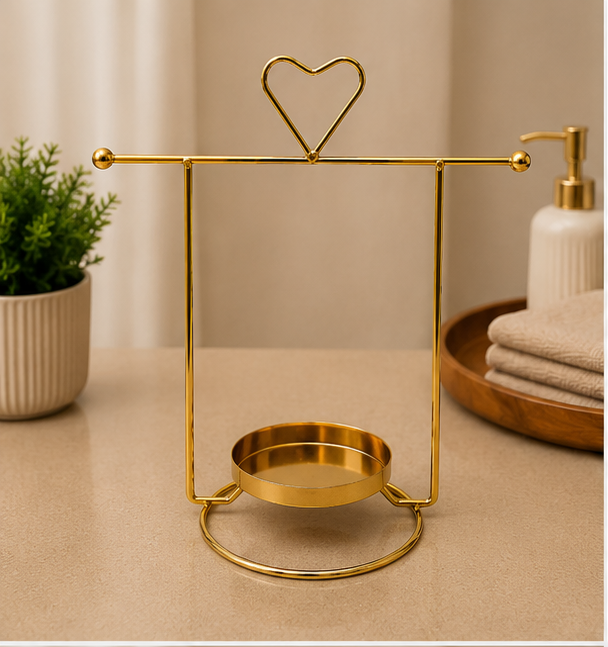 Gold Heart Frame Planter with Faux Succulent (YM2243)