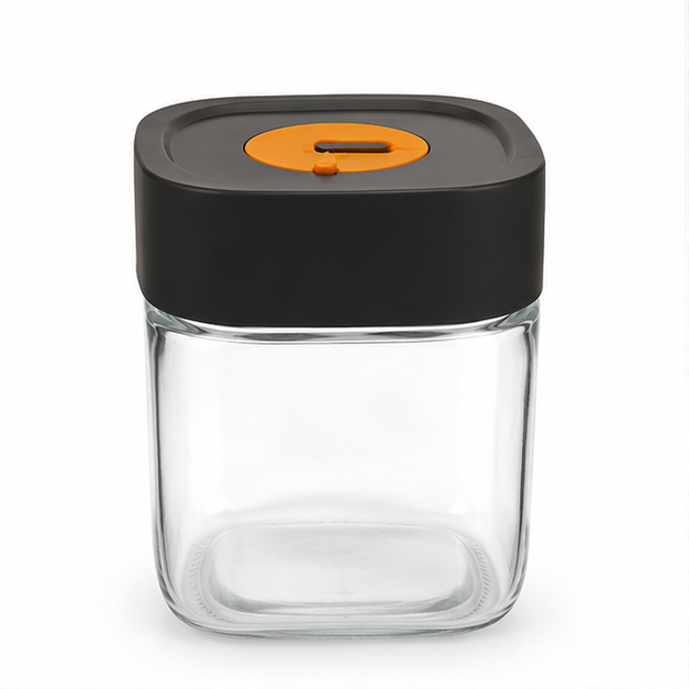 Grey Glass Storage Jar (YM1238)