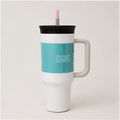 White Insulated Tumbler with Handle and Straw (YM035)