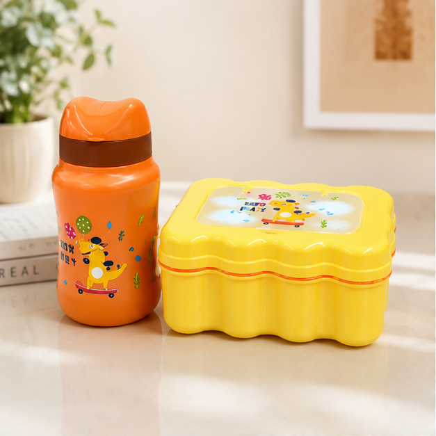Yellow Kids Lunch Box with Water Bottle Set (YM701)
