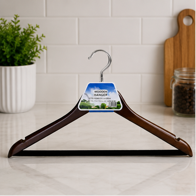 Wood Finish Clothes Hanger Brown (YM430)