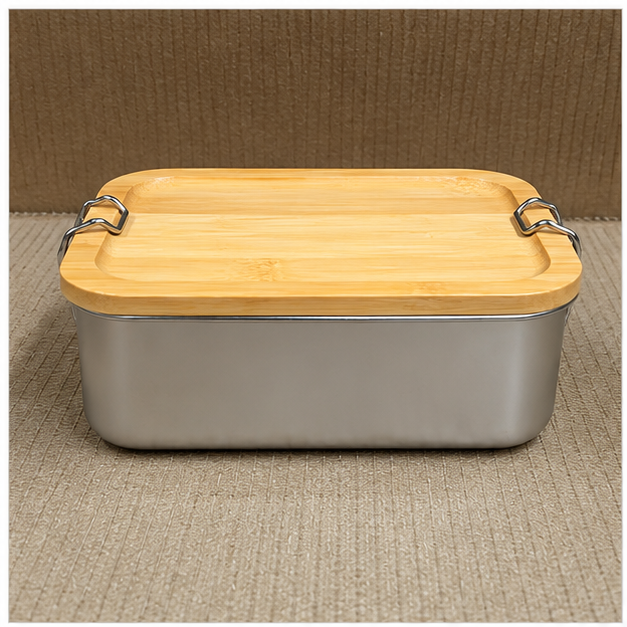 Stainless Steel Food Storage Container with Wooden Lid (YM2145)