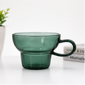Green Glass Coffee Cup for Hot & Cold Drinks (YM1689)