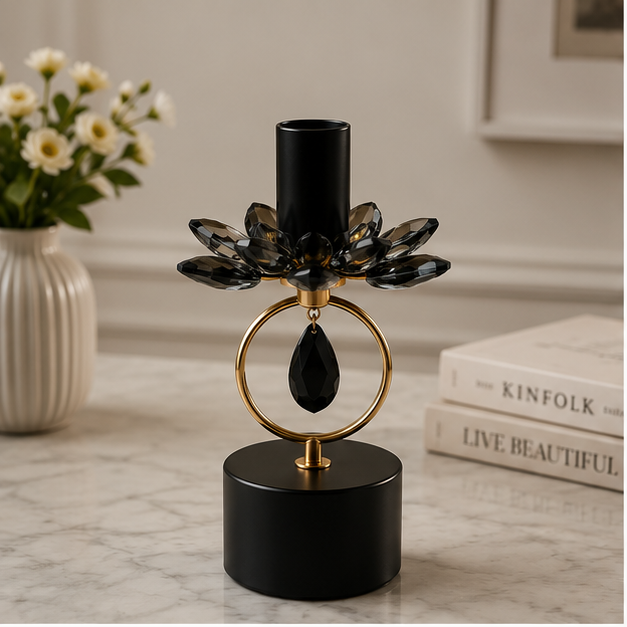 Contemporary Floral Accent Candle Stand (YM1129)