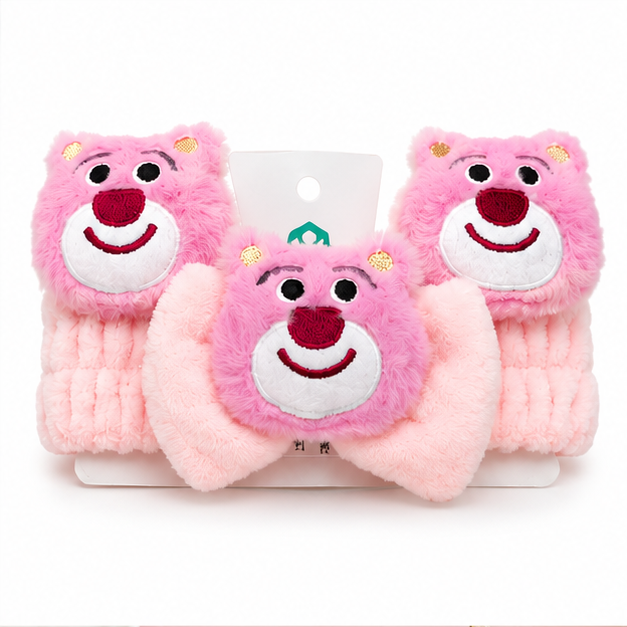 Cute Pink Bear Plush Hair Band for Kids (YM744)
