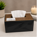 Tissue Paper Box with Wooden Lid Black (YM2718)