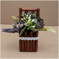 Mini Floral Basket in Colorful Wooden Planter (YM2254)