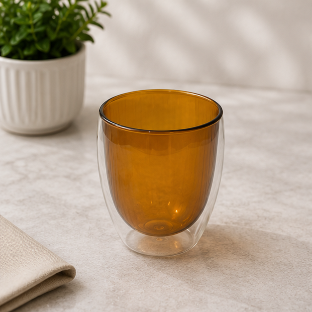Modern Yellow Glass Cup for Kitchen and Dining Use (YM1685)
