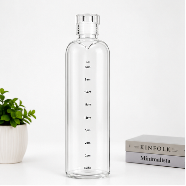 Glass Water Bottle White 1000ML (YM2150)