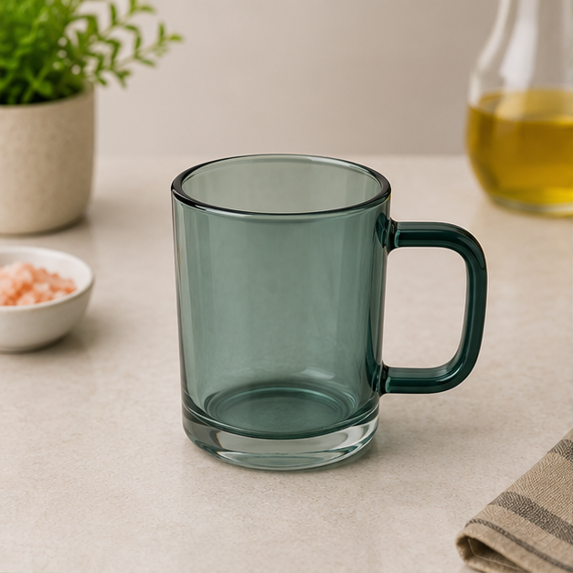 Green Glass Drink Cup for Water, Juice and Beverages (YM1687)