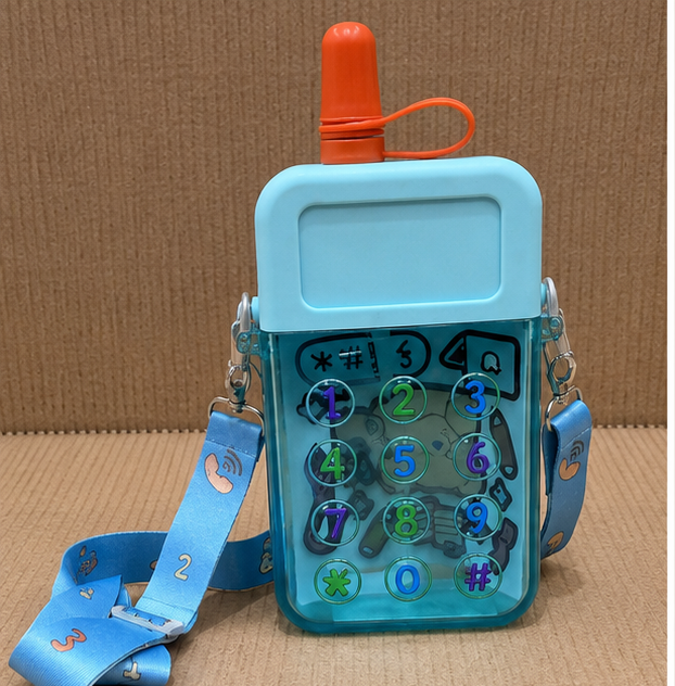 Blue Kids Water Bottle with Strap for School (YM505)