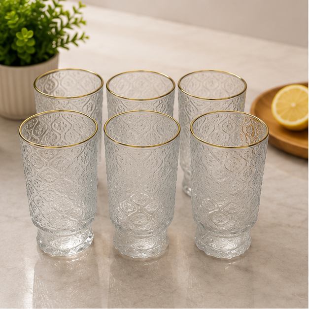 Transparent Glass Drinkware Set – Glass Cups & Mugs (YM620)