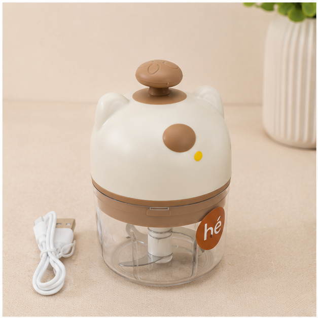 Beige Electric Garlic Chopper 250ML (YM2225)