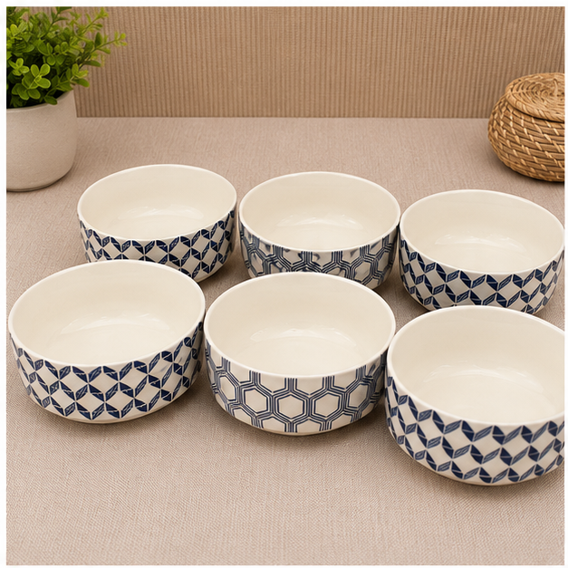 Ceramic Soup Bowl Set with Assorted Patterns (YM2837)