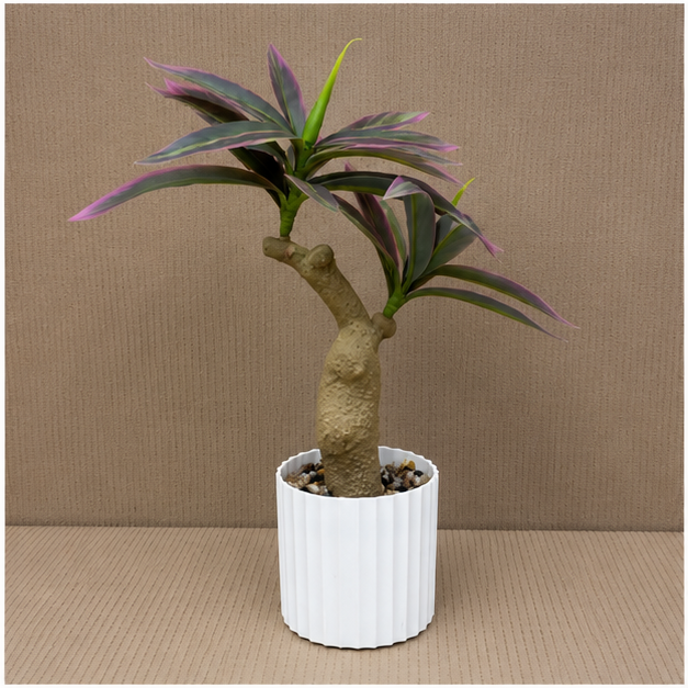 Artificial Bonsai Style Plant in White Pot (YM2249)