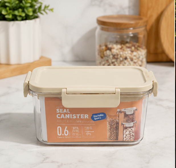 Transparent Plastic Storage Container with Lid (YM322)
