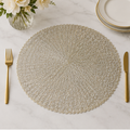 Gold Round Table Mat Set of 6 (YM2655)