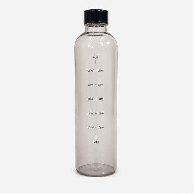 Glass Water Bottle Black 1000ml (YM2150)