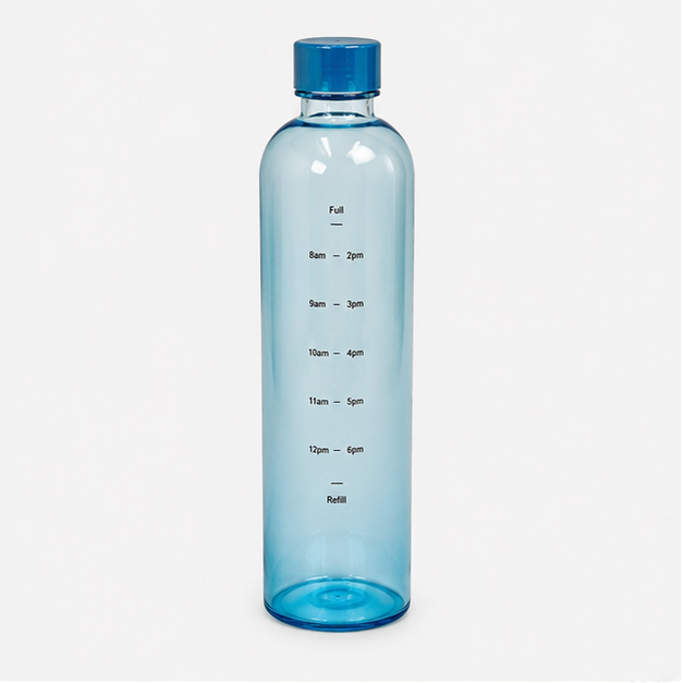 Blue Glass Water Bottle 1000ml for Daily Hydration & Travel (YM2150)