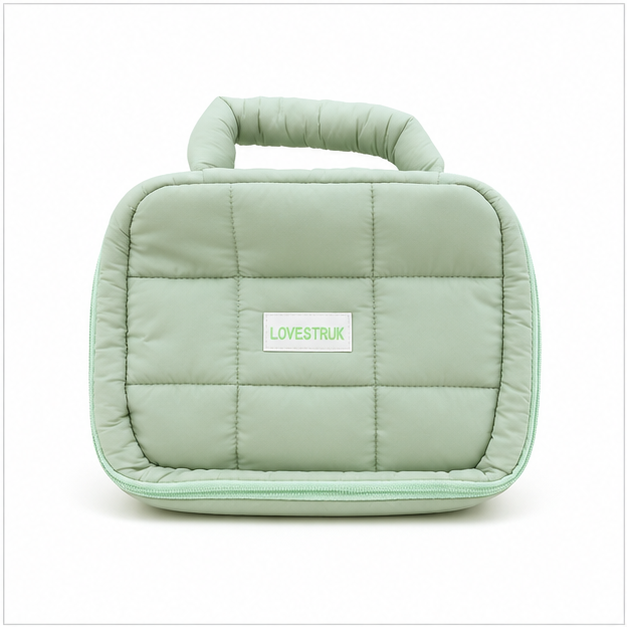 Quilted Cosmetic Organizer Bag Green (YM1438)