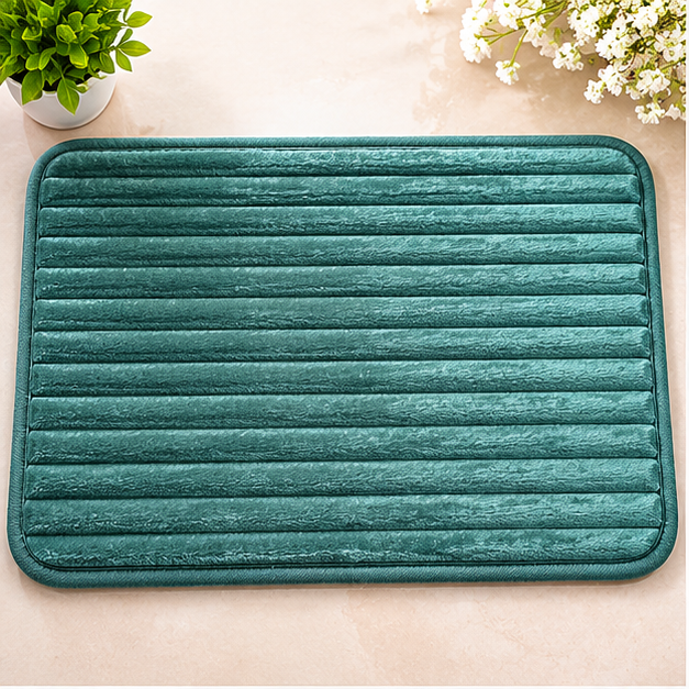 Soft Green Stripes Door Mat for Indoor Use (YM1875)