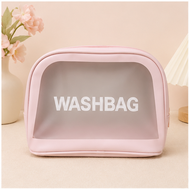 Pink Compact Makeup Storage Pouch with Zipper (YM1426)