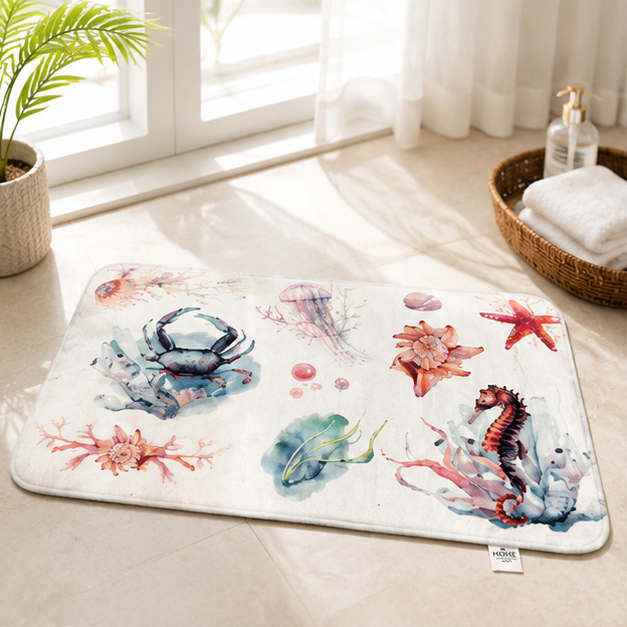 Ocean Theme Floor Mat Multi Color (YM231)