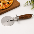 Brown Wooden Handle Pizza Cutter (YM103)
