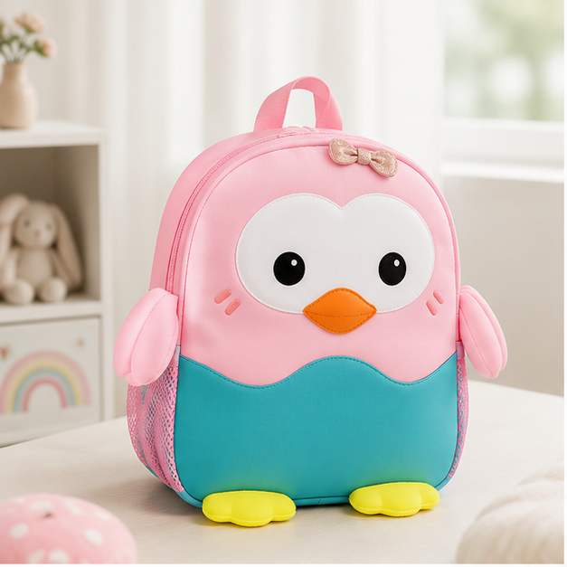 Kids Penguin Backpack Pink (YM1172)